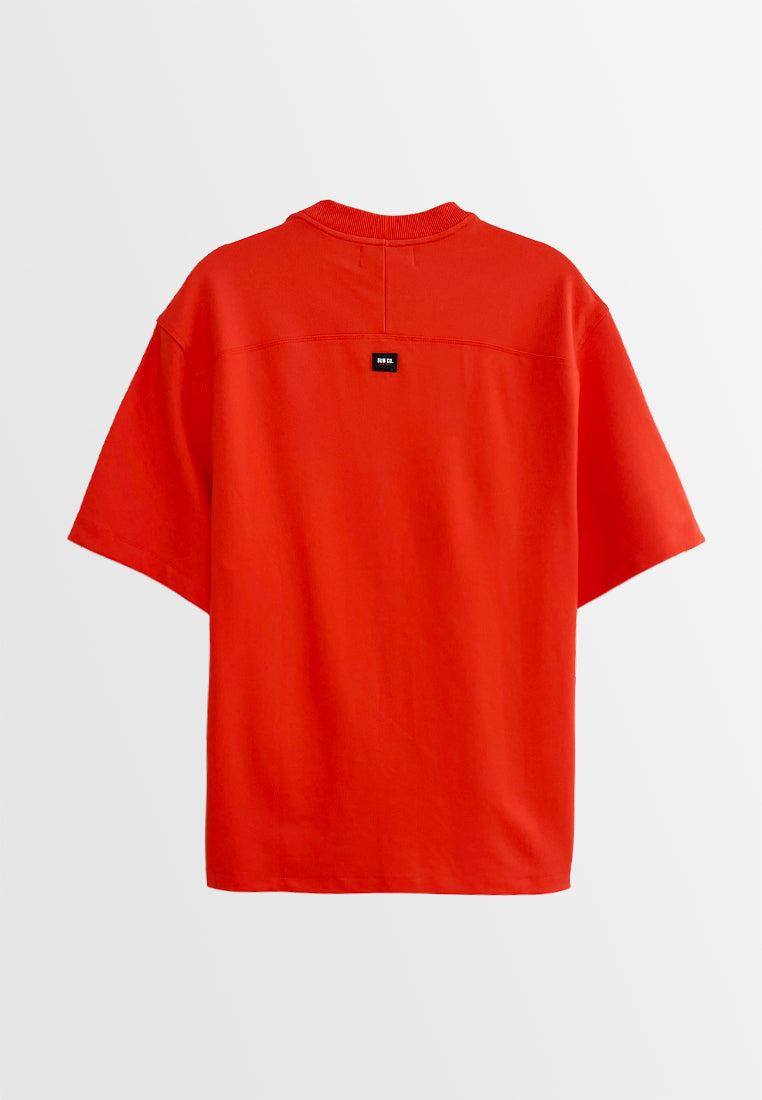 Men Short-Sleeve Oversized Fashion Tee - Orange - H2M789