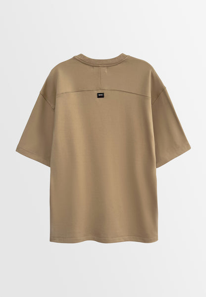 Men Short-Sleeve Oversized Fashion Tee - Khaki - H2M607