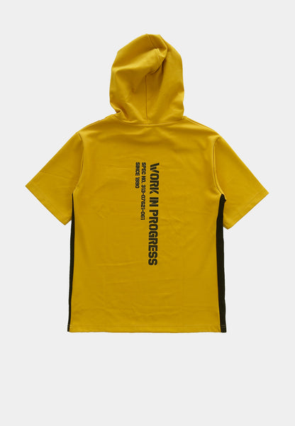 Men Short-Sleeve Sweatshirt Hoodie - Yellow - H1M088