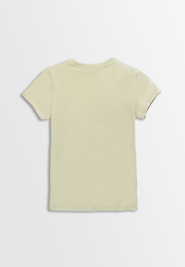 Women Short-Sleeve Basic Tee - Khaki - H2W488