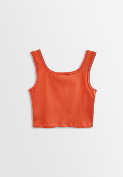 Women Scoop Neck Tank Top - Orange - H2W464