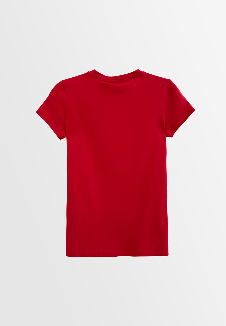 Women Short-Sleeve Graphic Tee - Red - H2W518