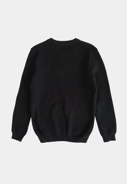 Men Long-Sleeve Knit Top - Black - H1M217