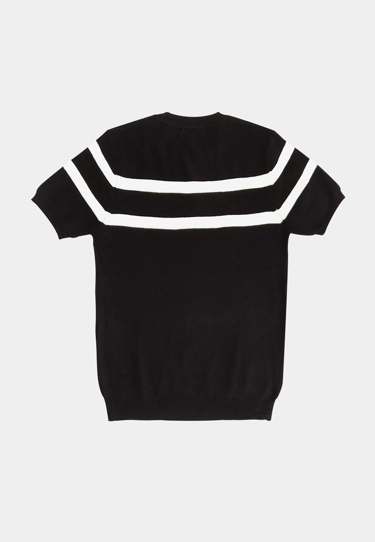 Men Short-Sleeve Knit Top - Black - H1M212