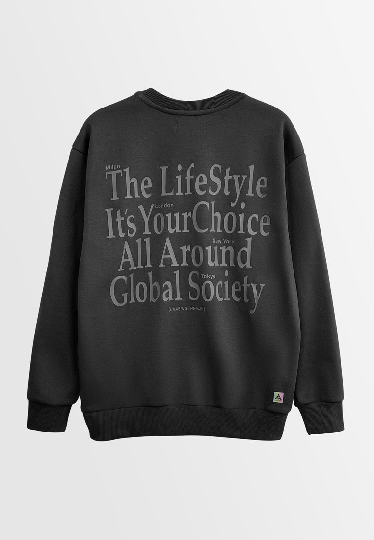 Men Long-Sleeve Sweatshirt - Black - H2M459