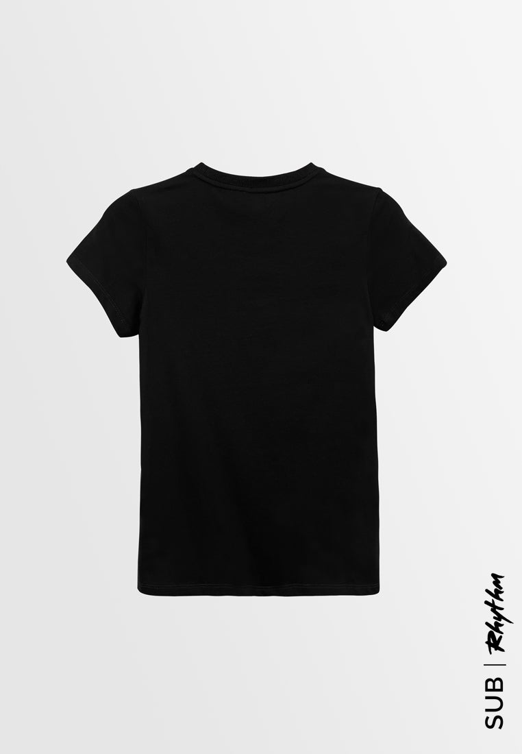 Women Short-Sleeve Graphic Tee - Black - H2W553