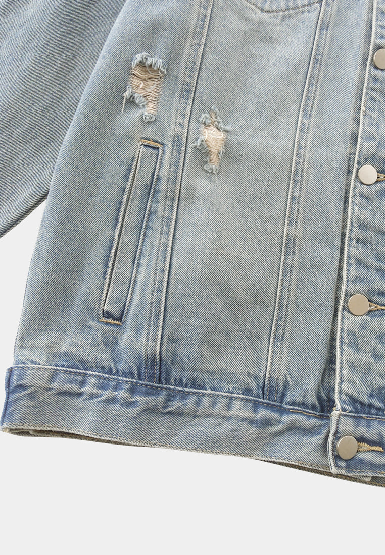 Men Denim Jacket - Blue - M2M342