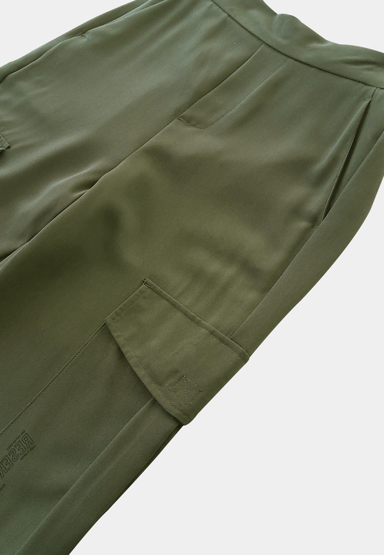 Women Long Jogger Pants - Dark Grey Green - S2W279