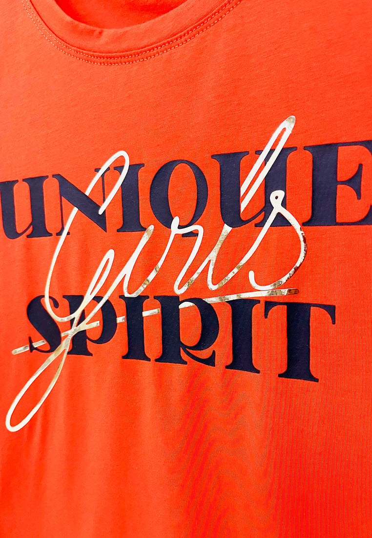 Women Short-Sleeve Graphic Tee - Orange - S3W640