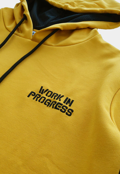 Men Short-Sleeve Sweatshirt Hoodie - Yellow - H1M088