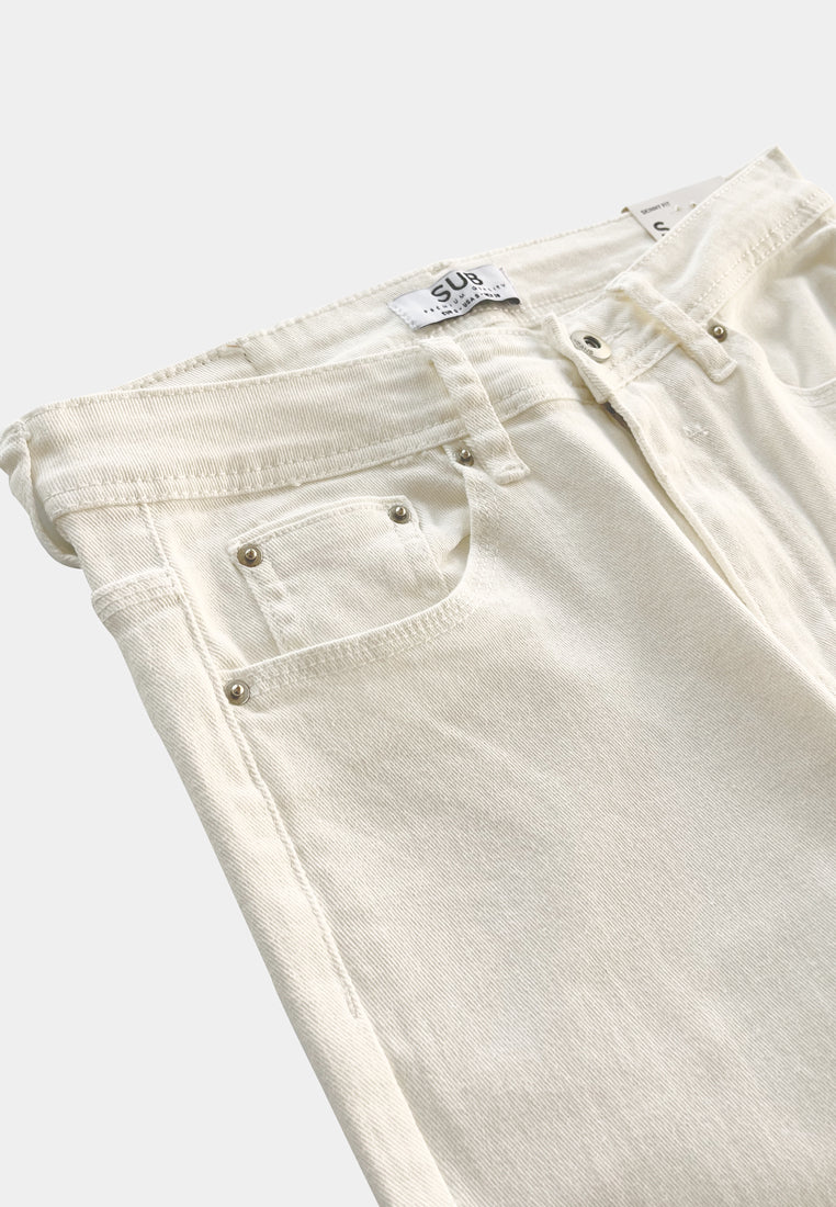 Men Skinny Fit Long Jeans - White - M2M350