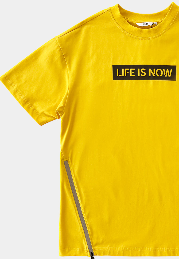 Men Short-Sleeve Fashion Tee - Yellow - F2M309