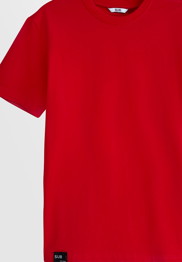 Men Short-Sleeve Basic Tee - Red - H2M414