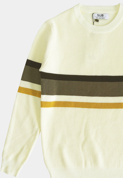 Men Long-Sleeve Knit Top - White - H1M221