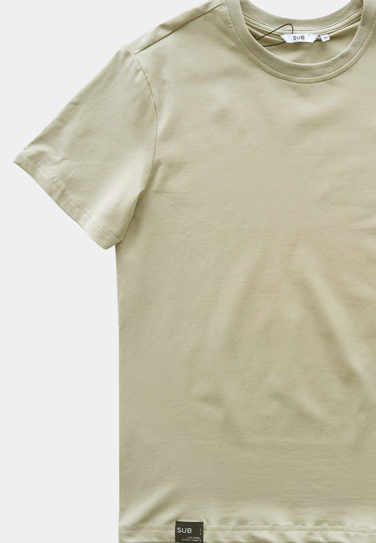 Men Short-Sleeve Basic Tee - Khaki - S2M197