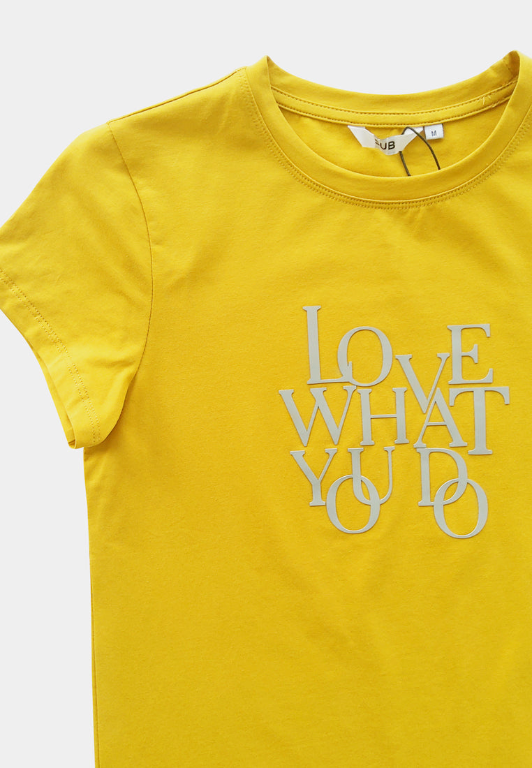 Women Short-Sleeve Graphic Tee - Yellow - M2W342