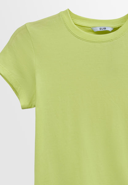 Women Short-Sleeve Basic Tee - Yellow - S3W638