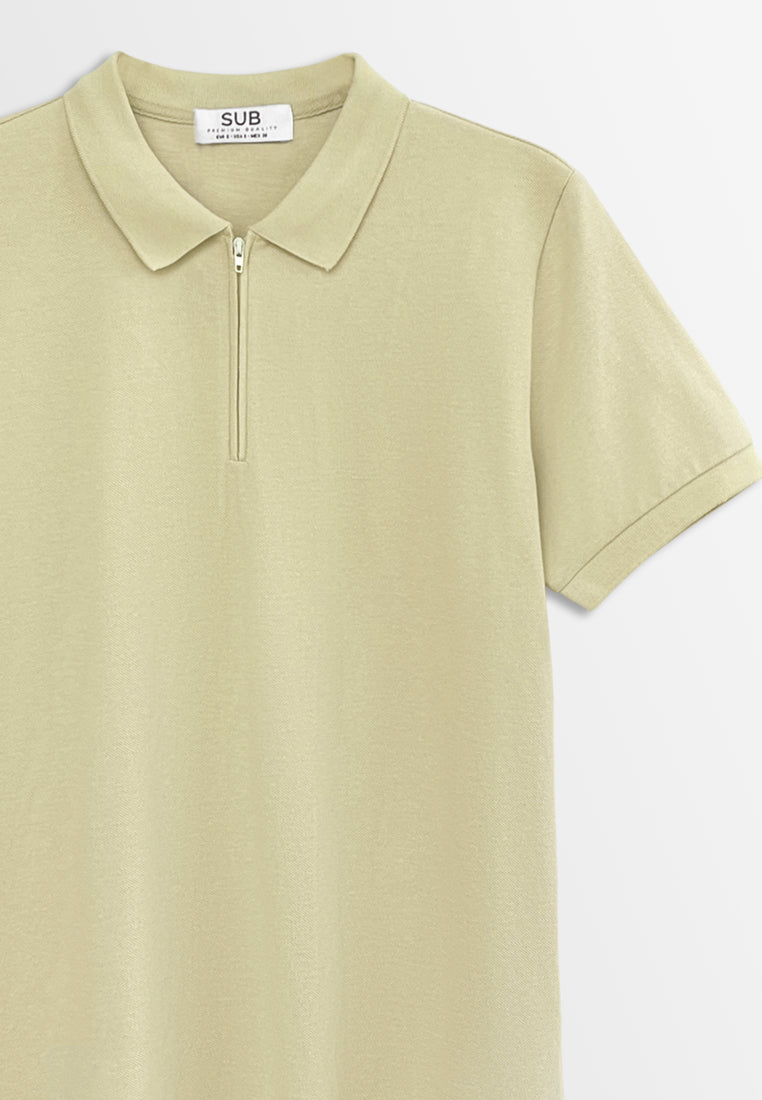 Men Short-Sleeve Polo Tee - Khaki - M2M340