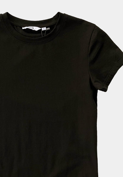 Women Short-Sleeve Basic Tee - Black - F2W419