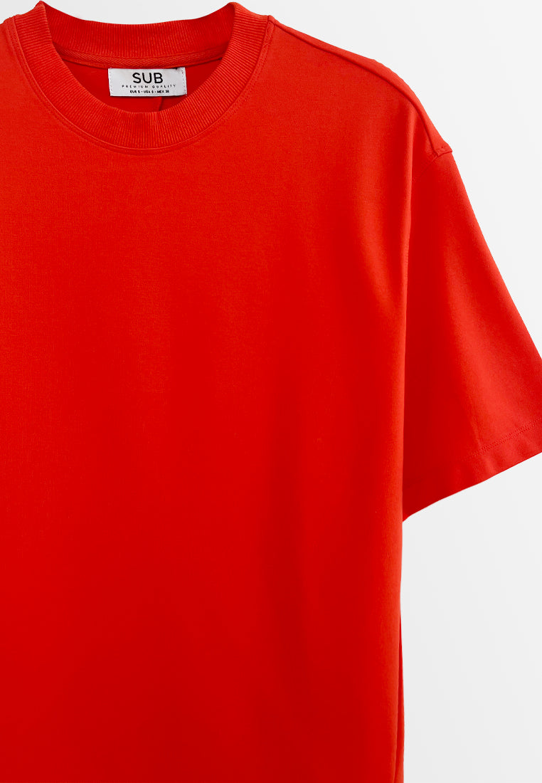 Men Short-Sleeve Oversized Fashion Tee - Orange - H2M789