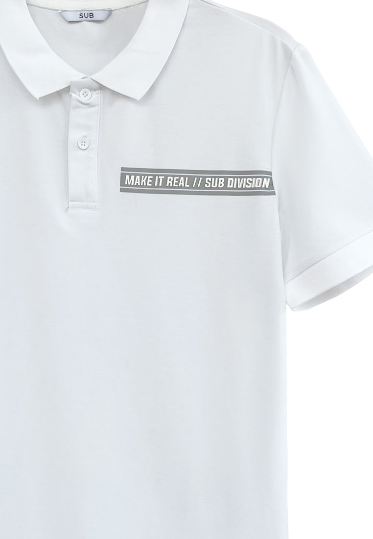 Men Short-Sleeve Polo Tee - White - H2M427