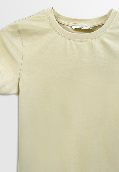 Women Short-Sleeve Basic Tee - Khaki - H2W488