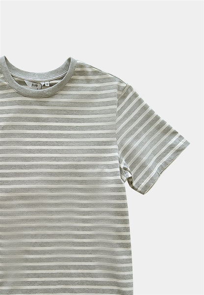 Men Short-Sleeve Striped Graphic Tee - Grey - H1M100