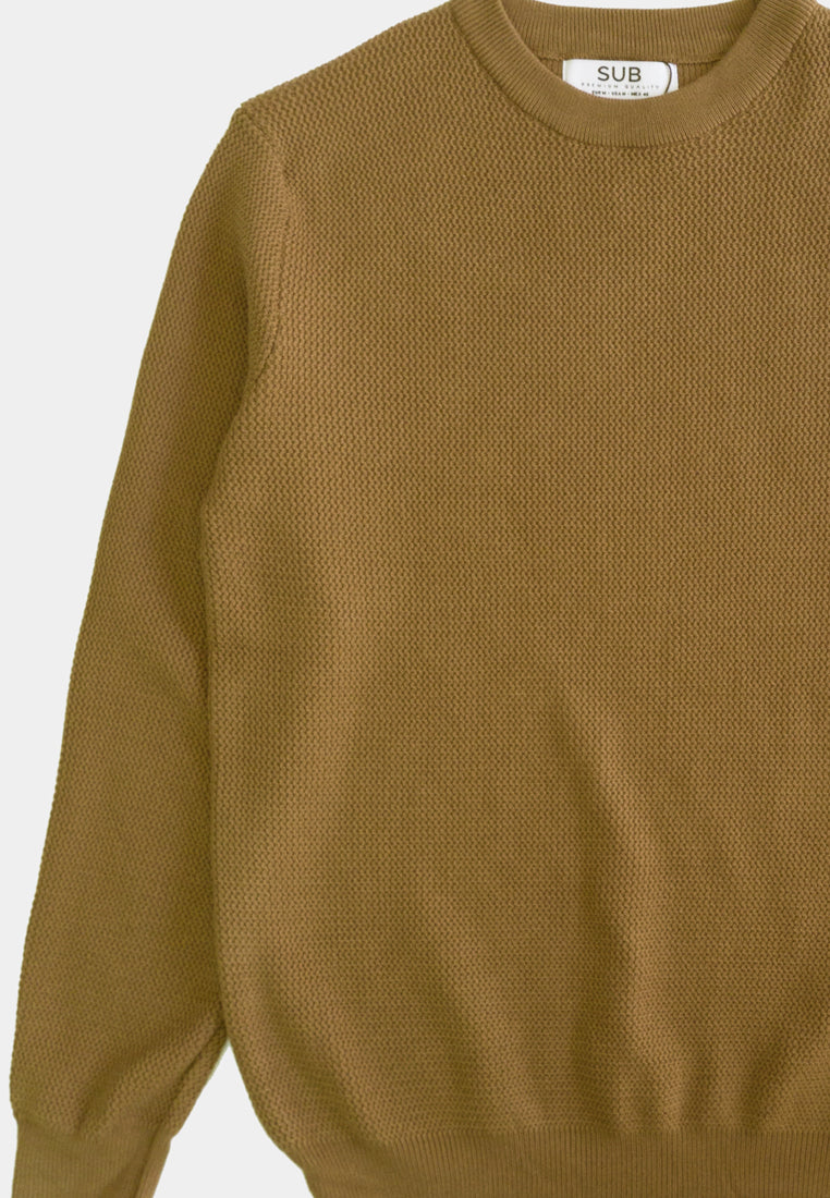 Men Long-Sleeve Knit Top - Khaki - H1M219