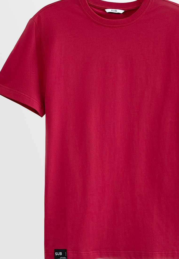 Men Short-Sleeve Basic Tee - Dark Pink - S3M526