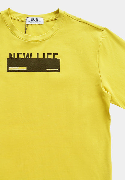 Men Short-Sleeve Graphic Tee - Yellow - S2M192