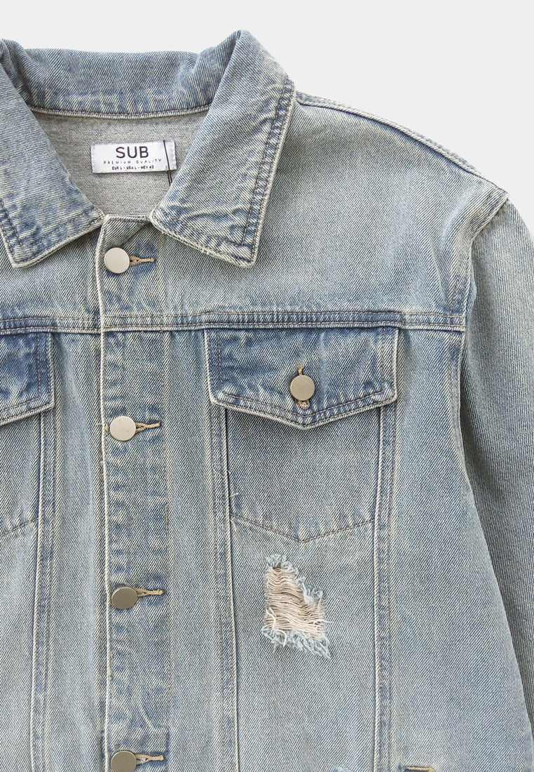 Men Denim Jacket - Blue - M2M342