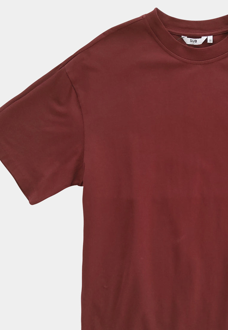 Men Short-Sleeve Fashion Tee - Maroon - M2M277