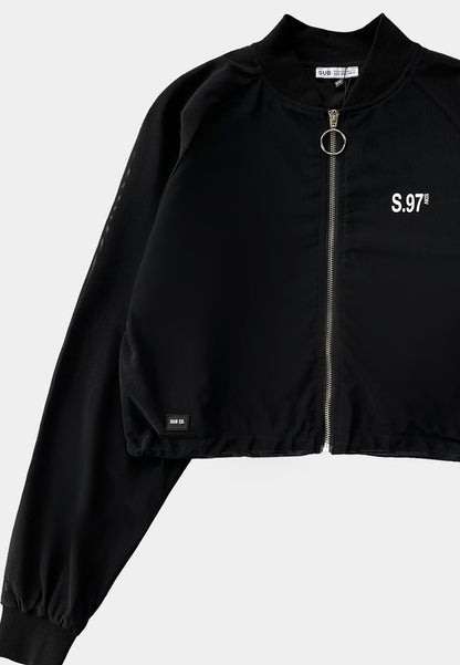 Women Bomber Jacket - Black - F2W486