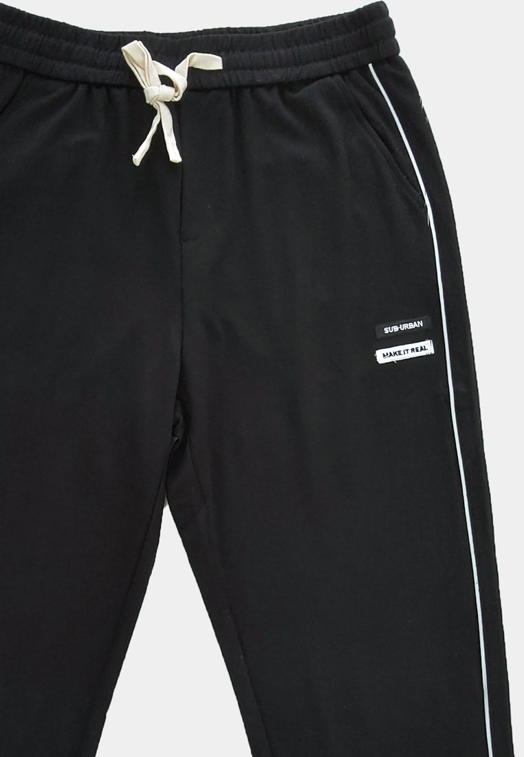 Men Long Pants Jogger - Black - H1M179