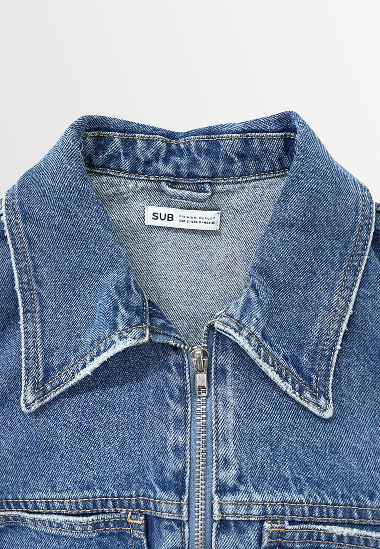 Women Denim Jacket - Blue - S3W743