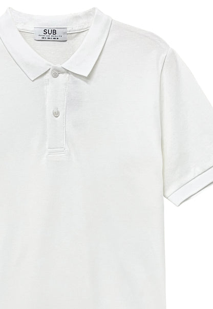 Men Short-Sleeve Polo Tee - White - S3M712