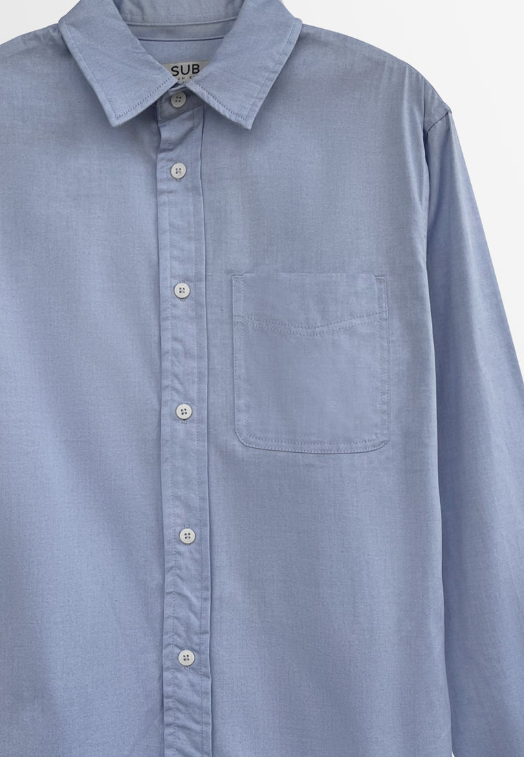 Men Long-Sleeve Shirt - Blue- H2M400