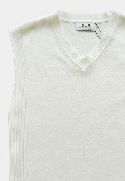 Men V-Neck Sweater Vest - White - H1M224