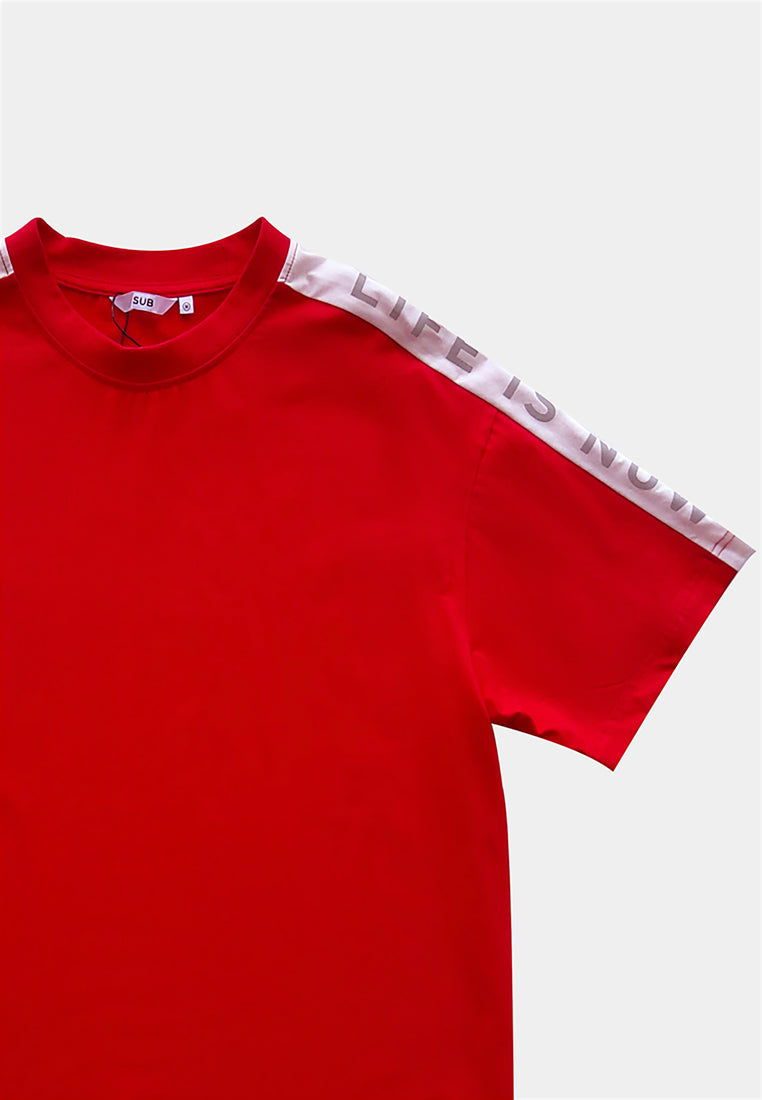 Men Oversized Fashion Tee - Red - H1M092