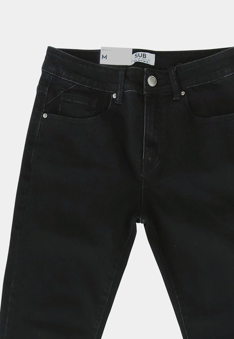 Men Skinny Fit Long Jeans - Black - S2M048