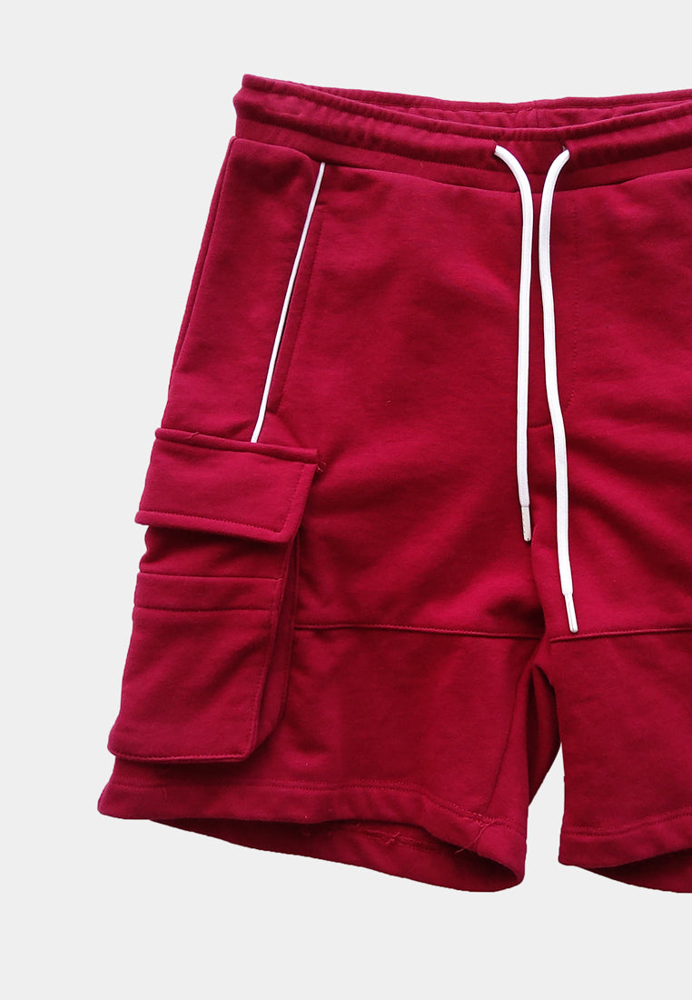 Men Knit Short Jogger - Maroon - H1M081