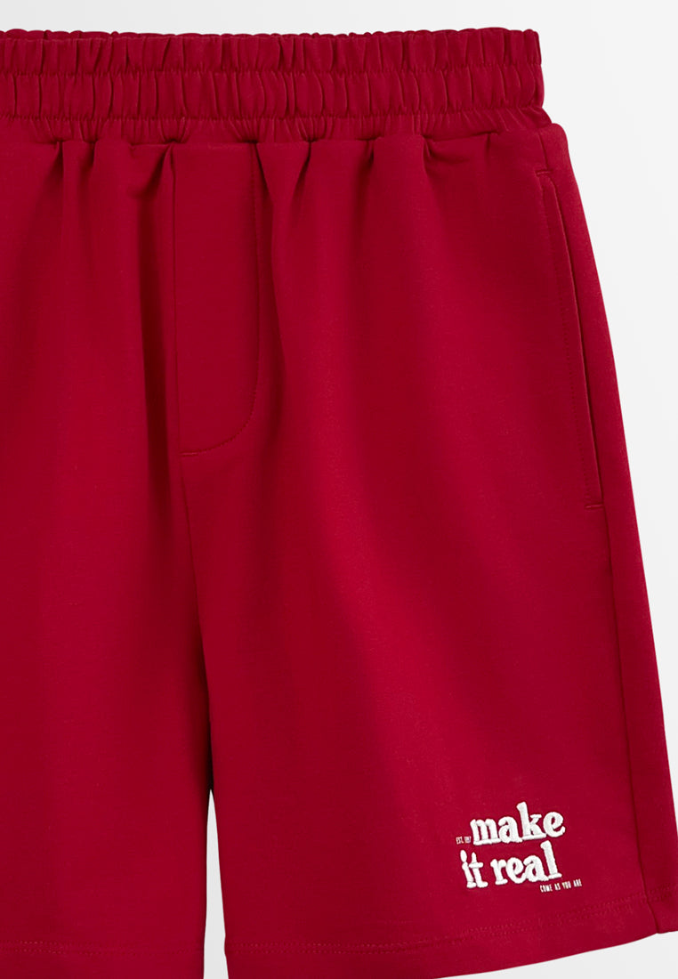 Women Sporty Short Jogger - Red - H2W565