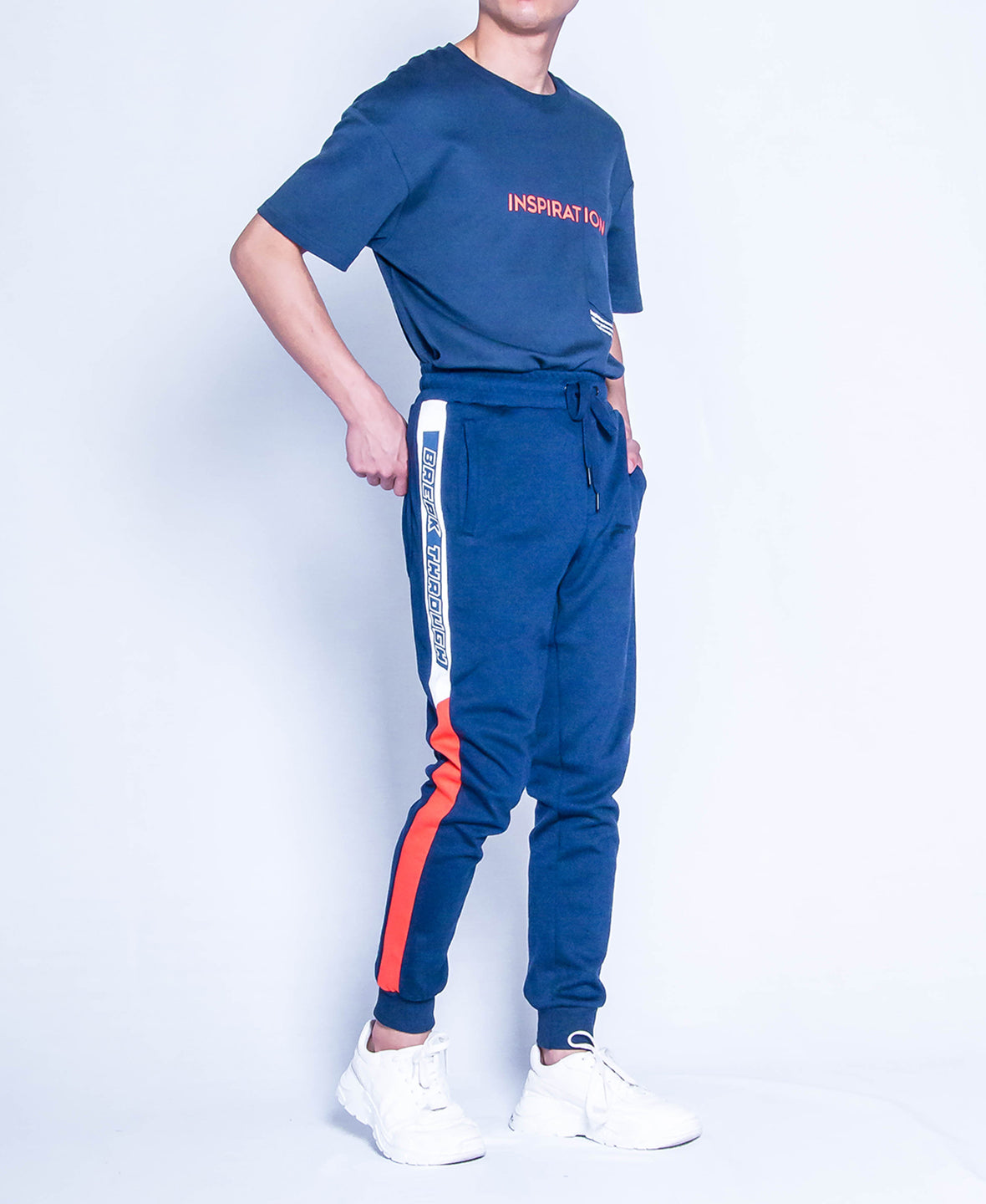 Men Knit Long Jogger - Navy - H9M246