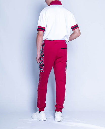 Men Knit Long Jogger - Red - H9M373