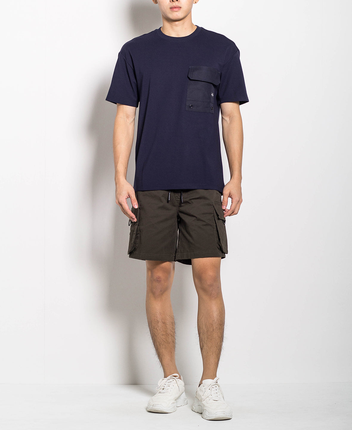 Men Oversized Fashion Tee With Pocket - Navy - H0M658