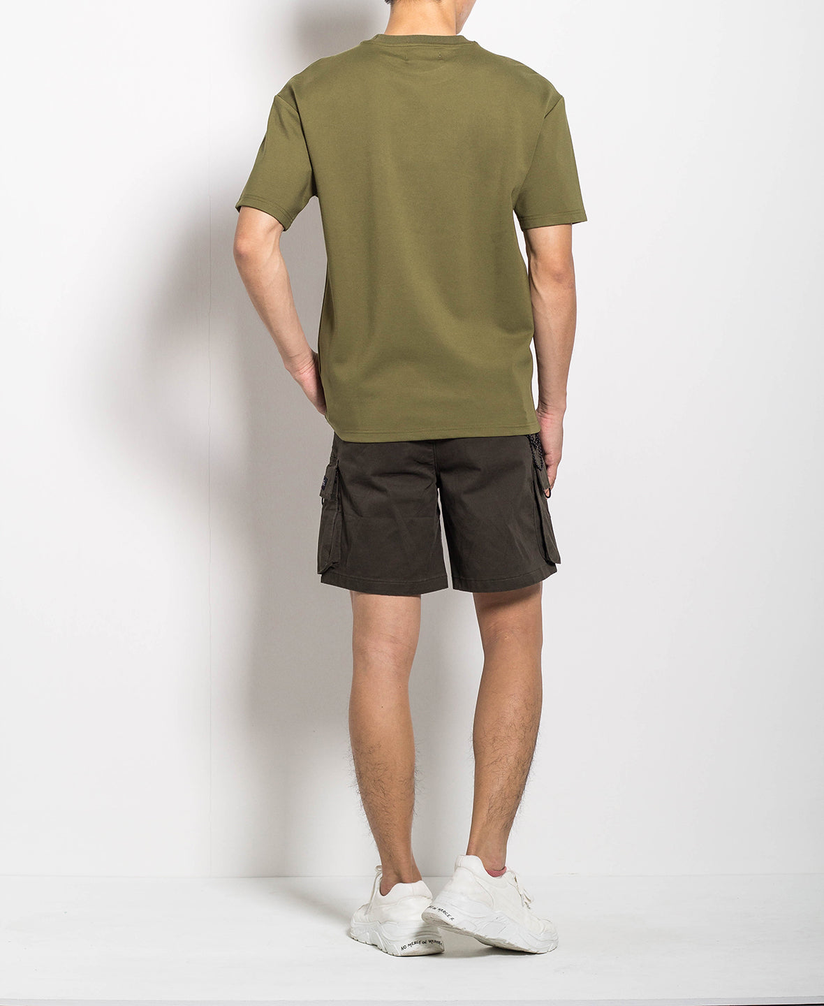 Men Oversized Fashion Tee With Pocket - Army Green - H0M659