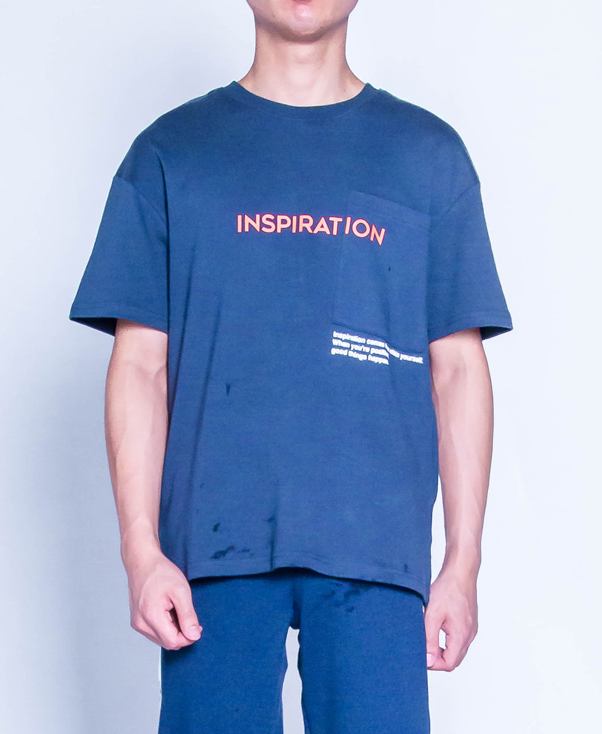 Men Oversized Fashion Tee - Navy - H9M228