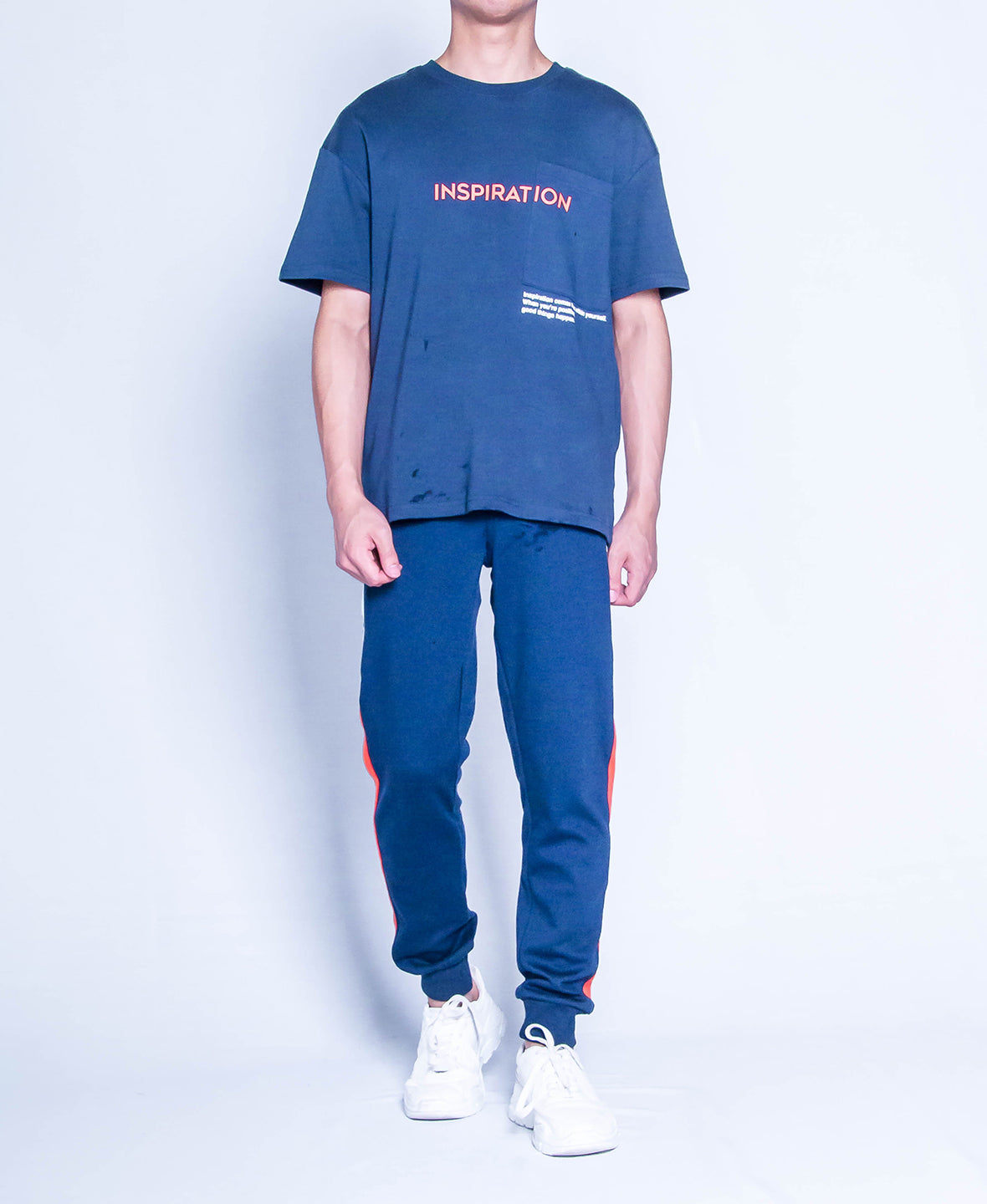 Men Oversized Fashion Tee - Navy - H9M228