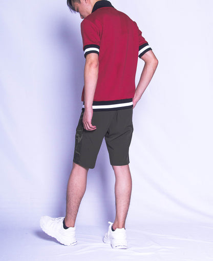 Men Short-Sleeve Knit Wear - Red - H9M364