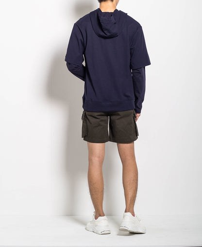 Men Hoodie Sweatshirt - Navy - H0M663